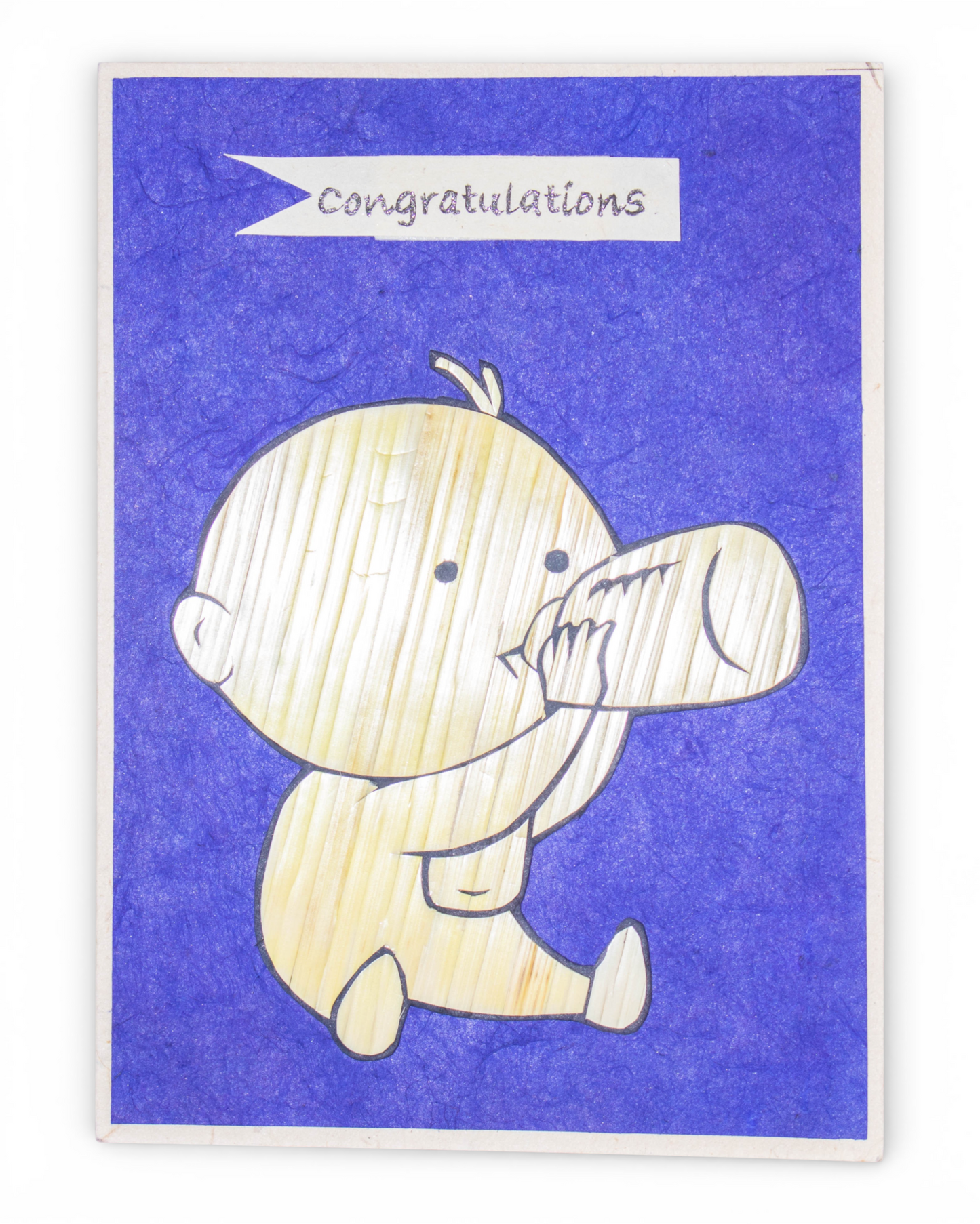 Baby drinking milk hand carved greeting card