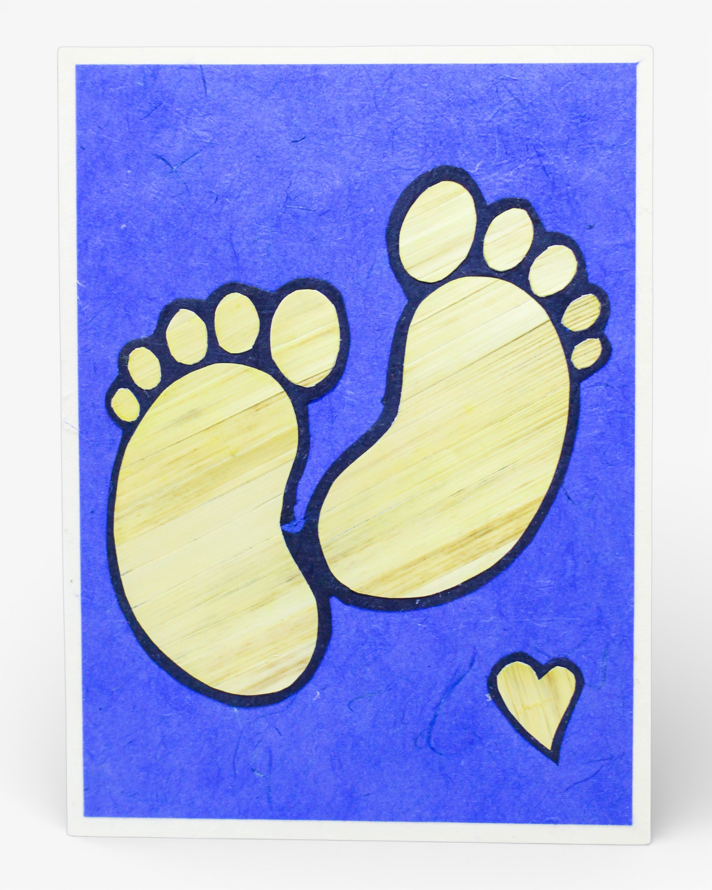 Baby Footprint Hand Carved Card