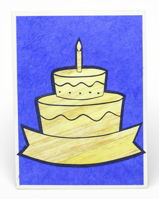Birthday Cake Hand Carved Card