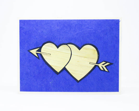 Heart and Arrow Hand Carved Card