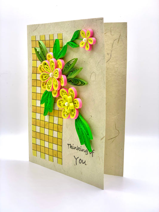 Thinking of You - Quilled Flower Greeting Card