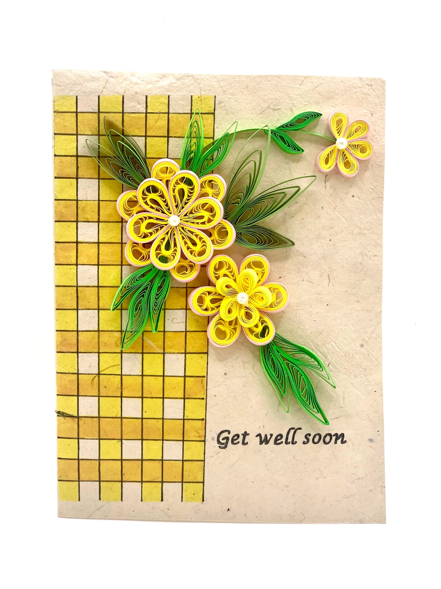 Get Well Soon - Quilled Flower Greeting Card