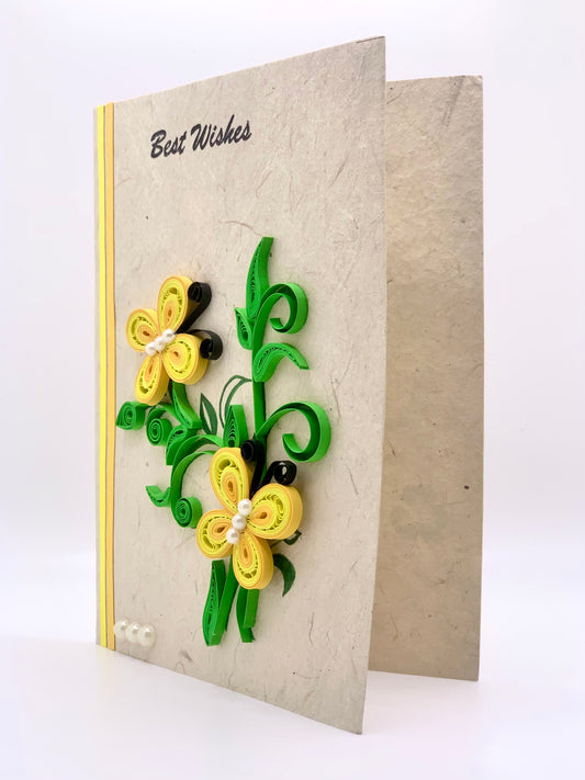 Best Wishes - Quilled Butterfly Greeting Card