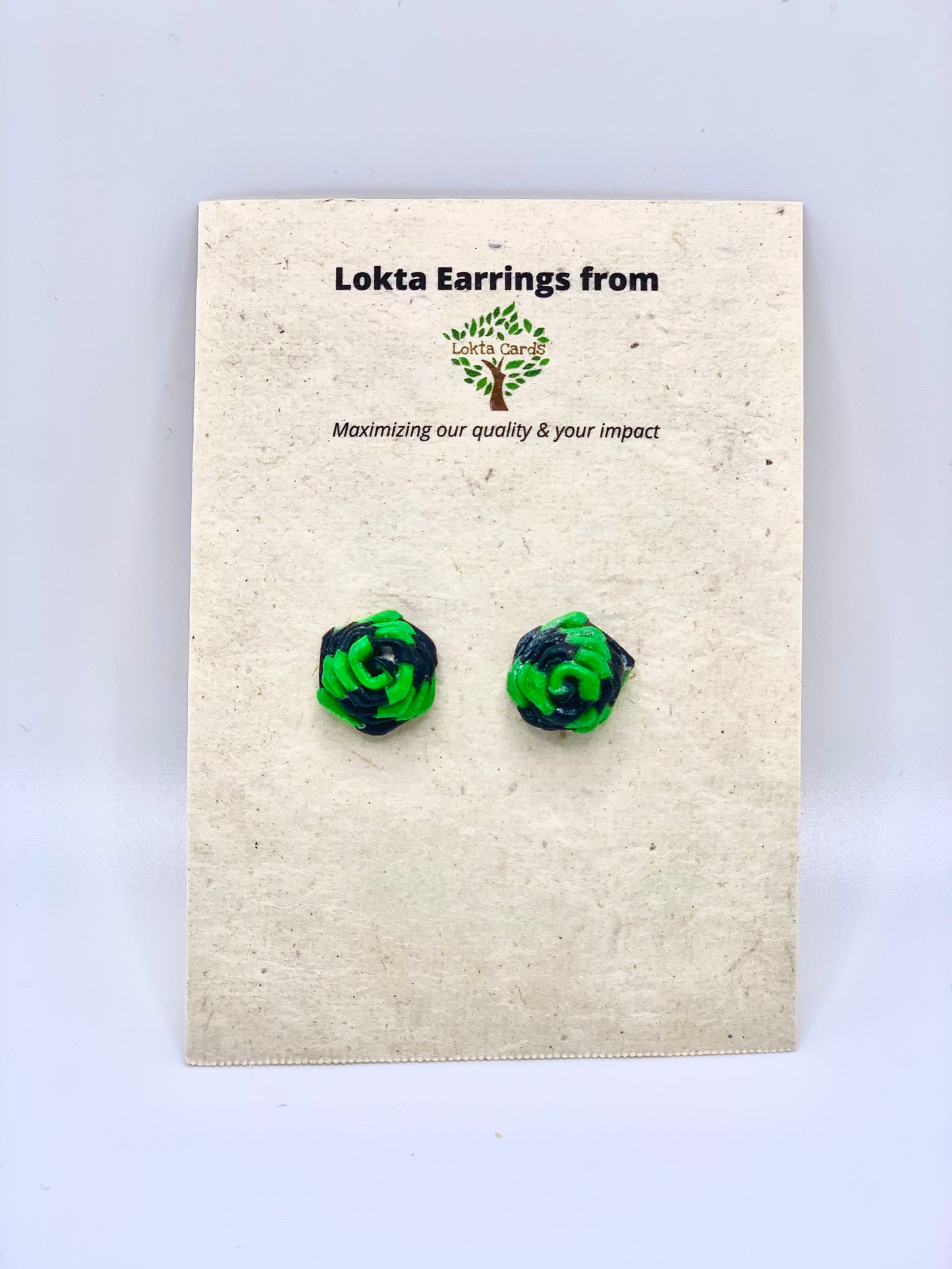 Green-Black Quilled Earrings