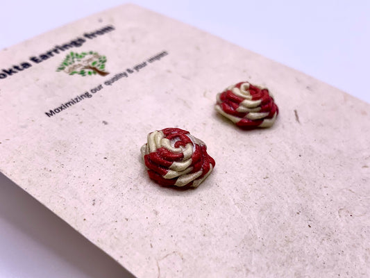 Red-White Quilled Earrings