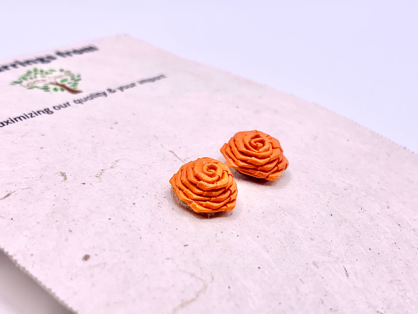 Orange Quilled Earrings
