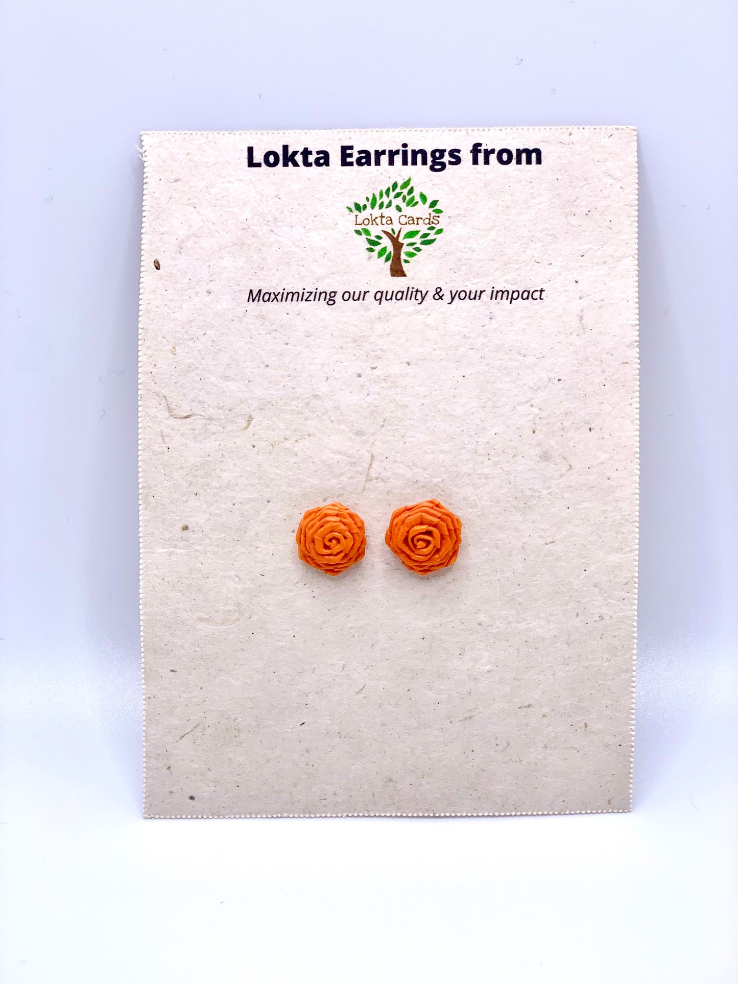 Orange Quilled Earrings