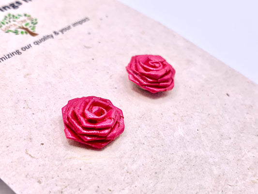 Pink Quilled Earrings
