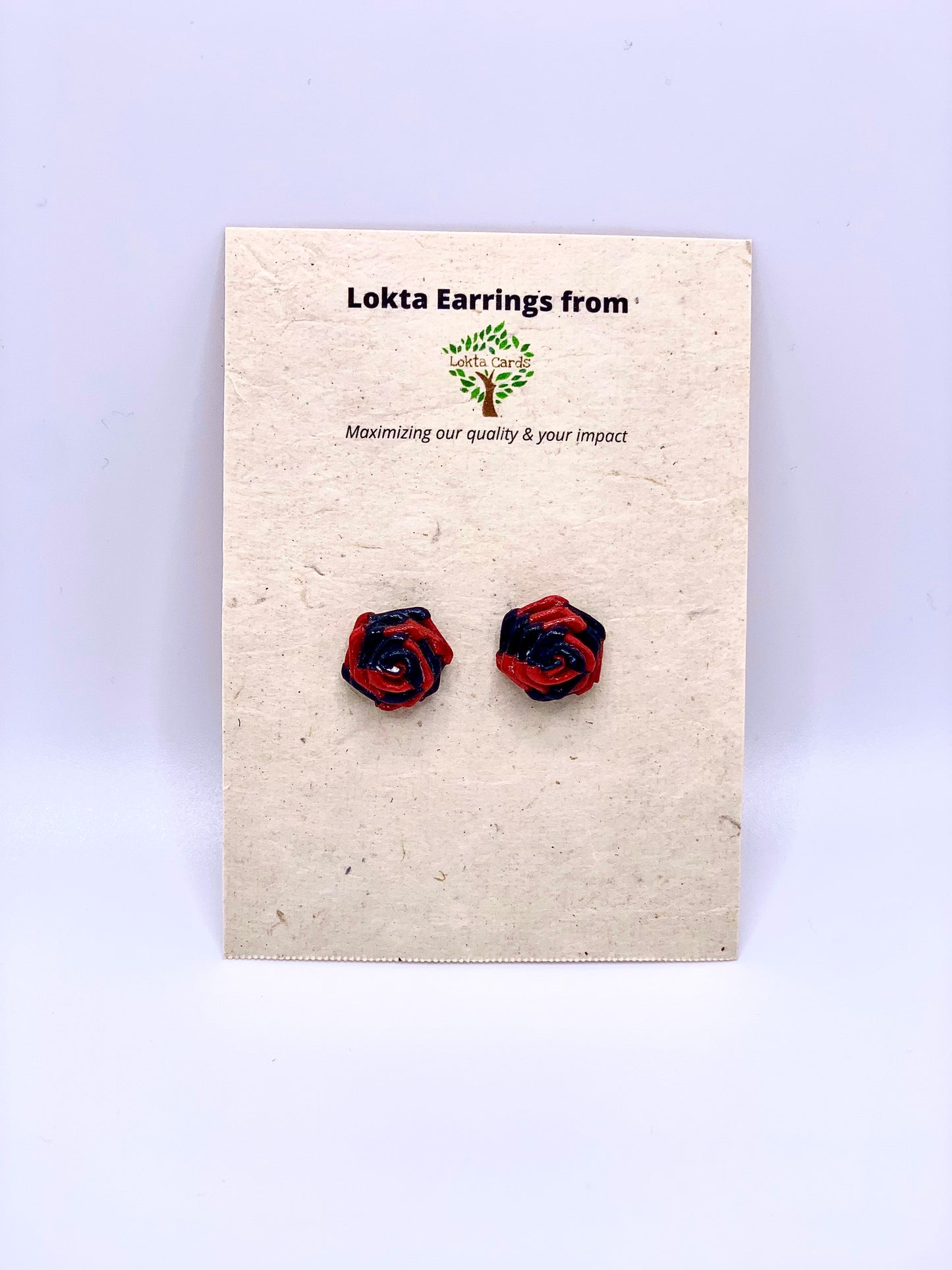 Red-Blank Quilled Earrings