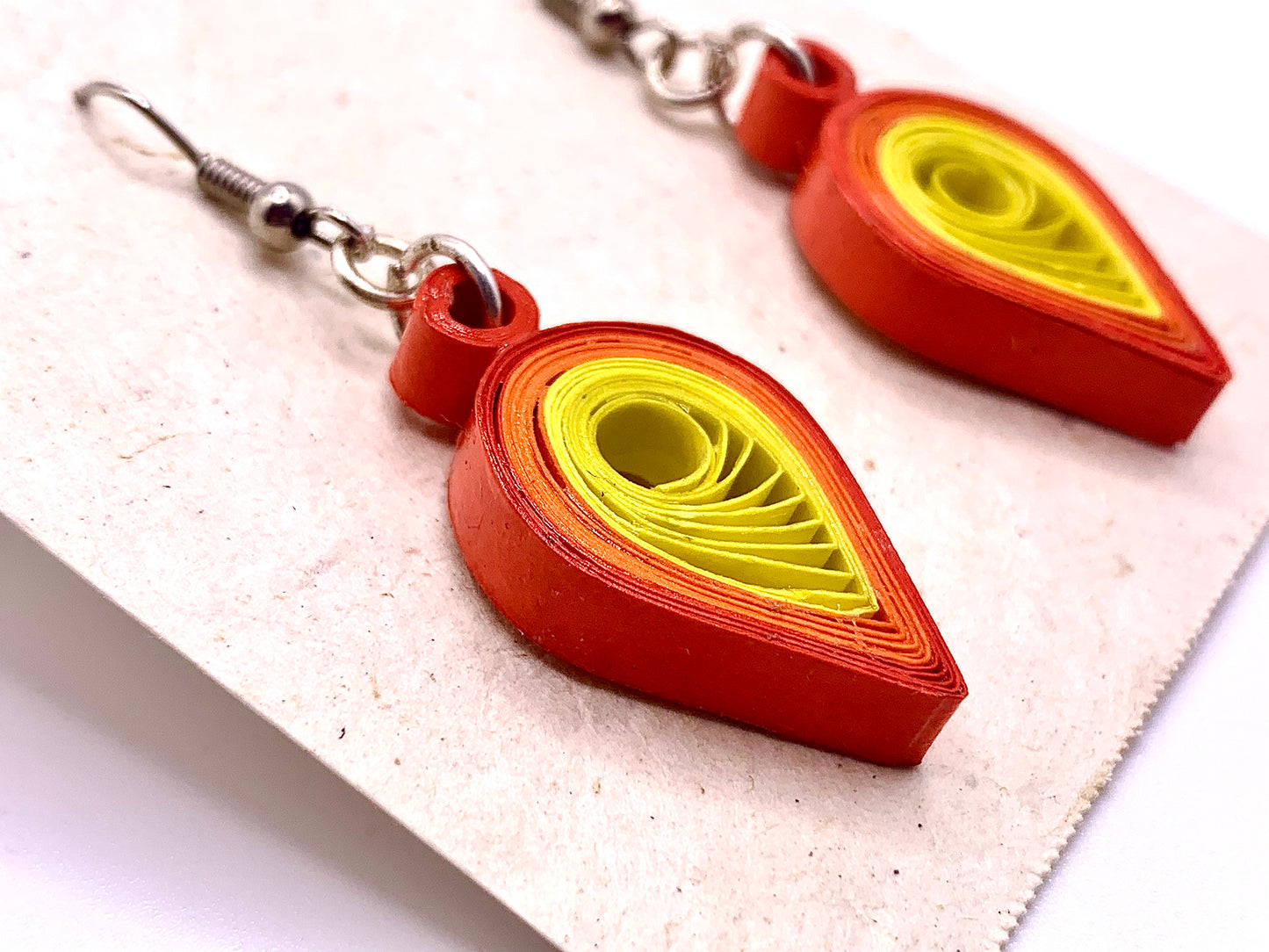 Red-Orange-Yellow Quilled Earring