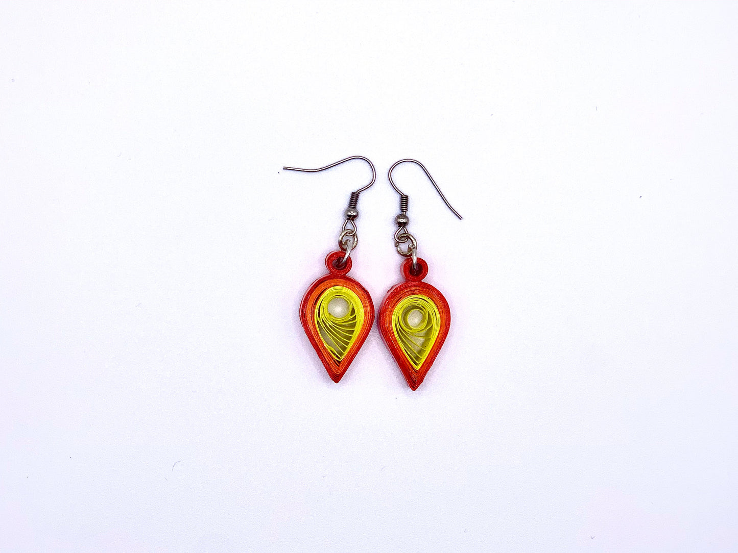 Red-Orange-Yellow Quilled Earring