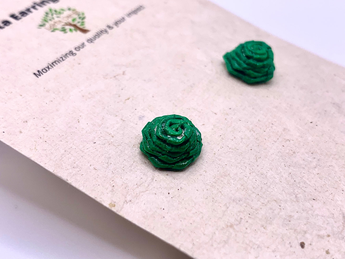 Dark Green Quilled Earrings
