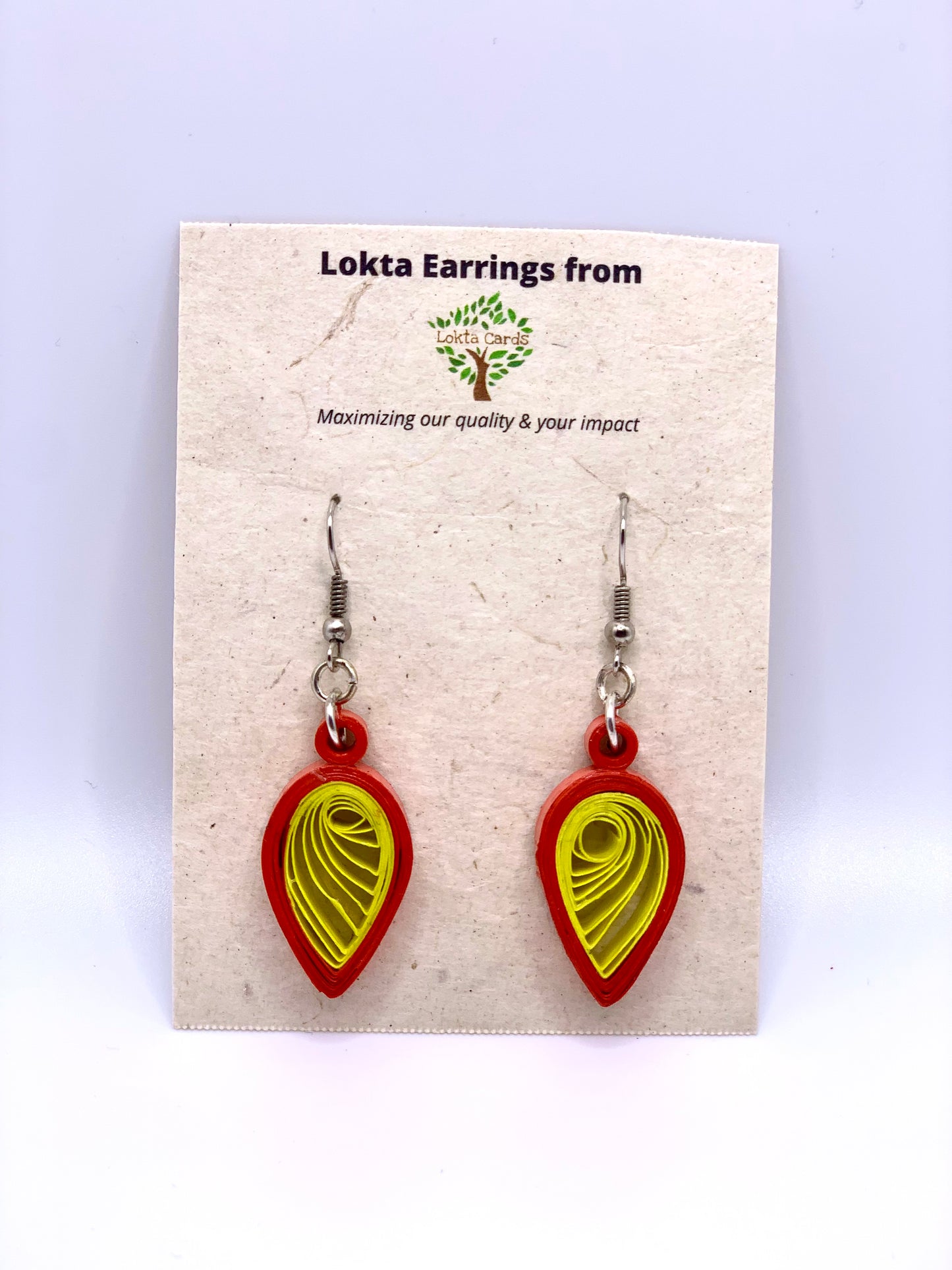 Red-Yellow Quilled Earrings
