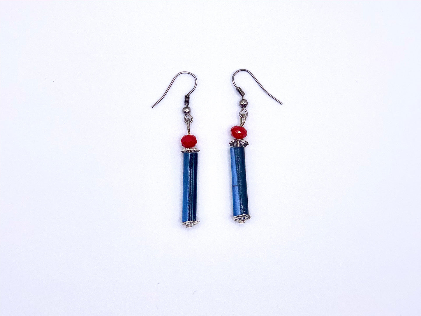 Black Upcycled Quilled Earrings