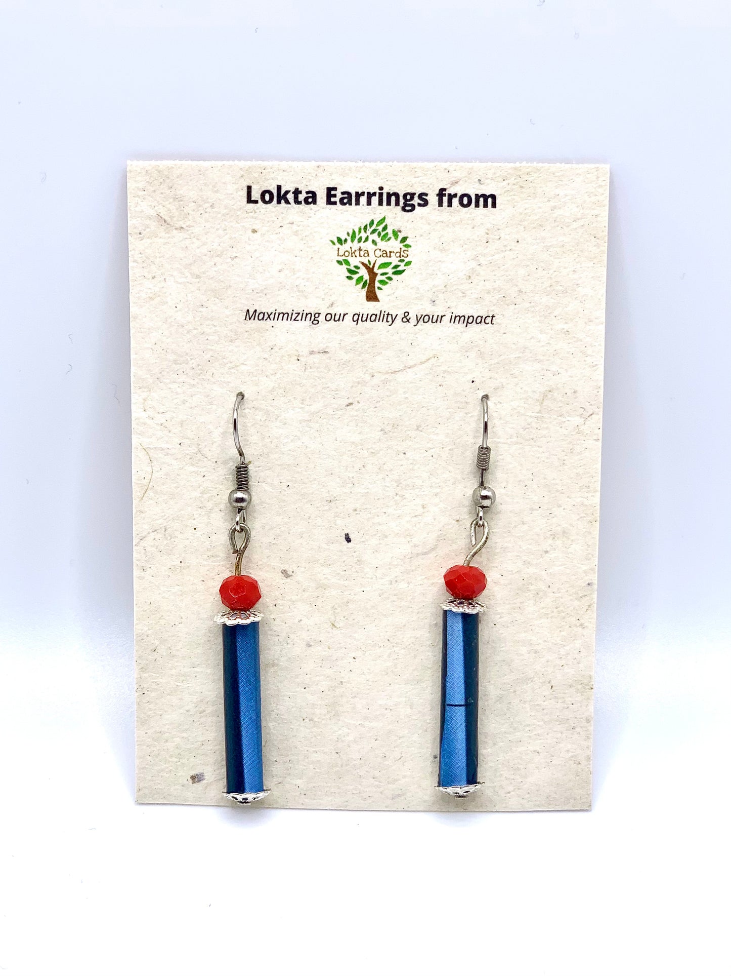 Black Upcycled Quilled Earrings