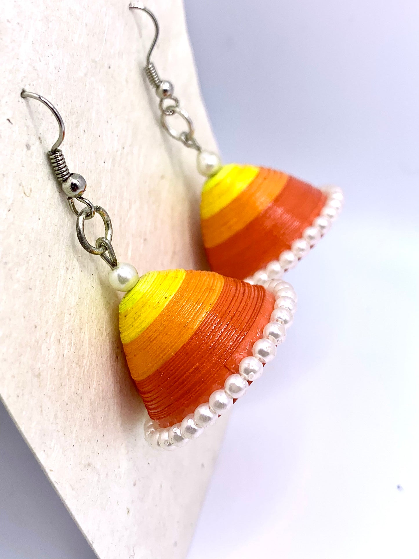 Orange Cup Quilled Earrings