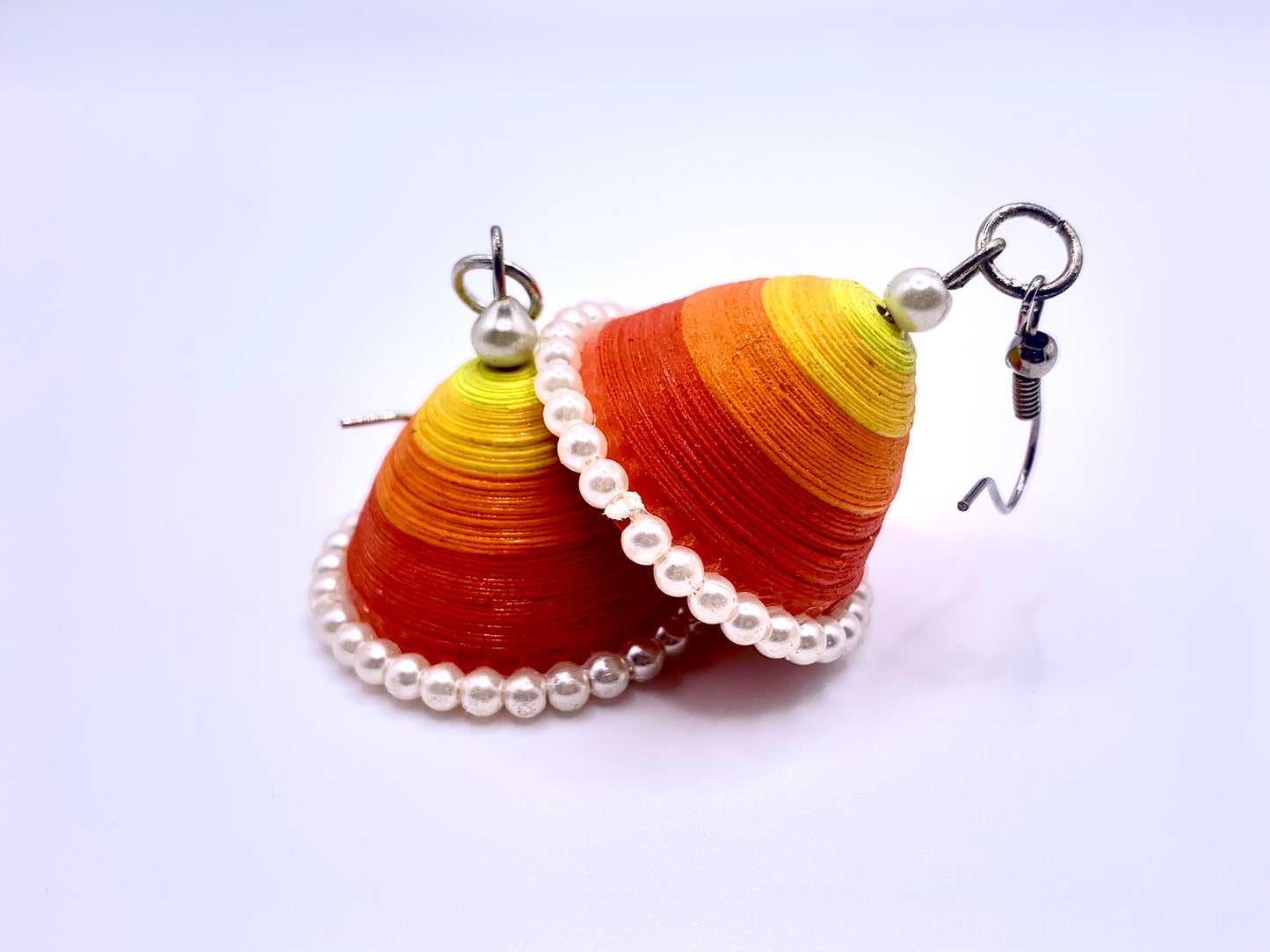 Orange Cup Quilled Earrings