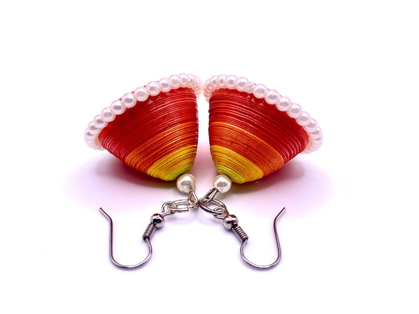 Orange Cup Quilled Earrings