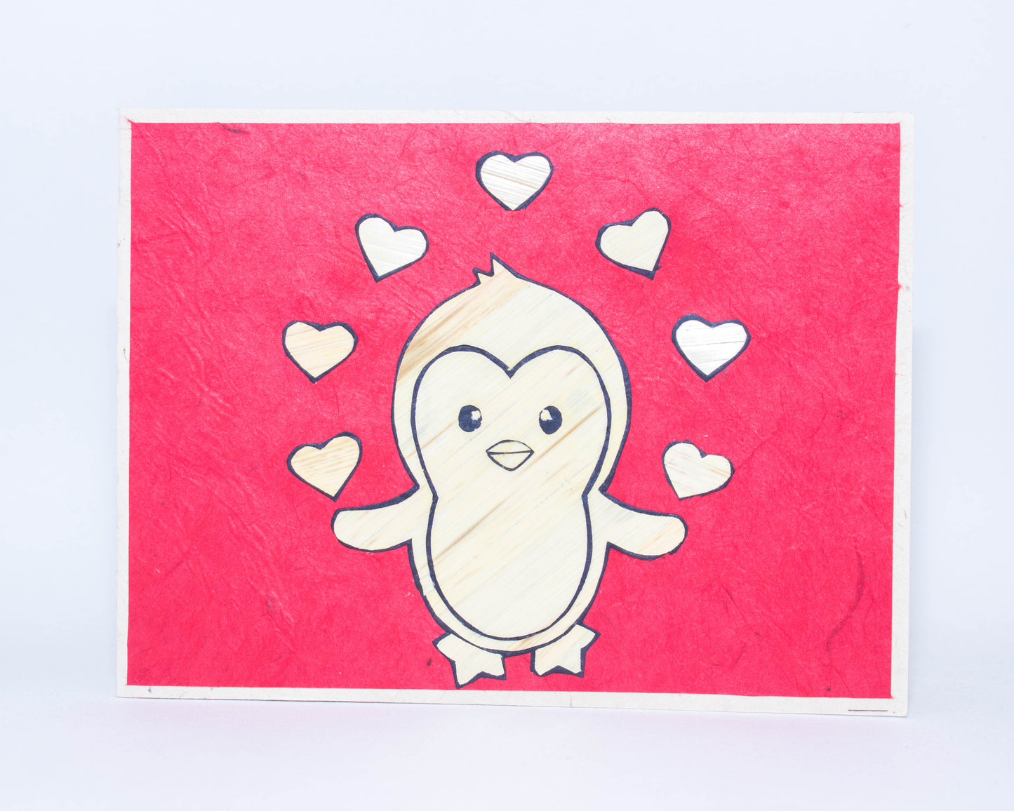 Penguin Hand Carved Card