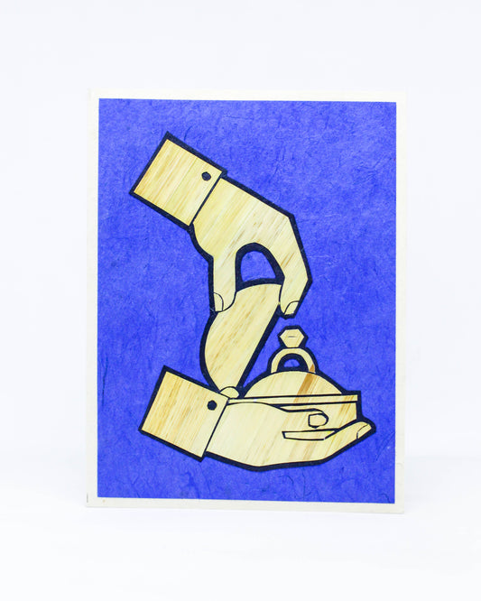 Engagement Ring Hand Carved Card