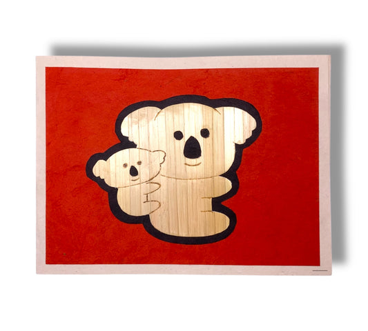 Baby Koala Handcarved Greeting Card