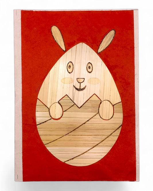 Easter Bunny II Handcarved Greeting Card