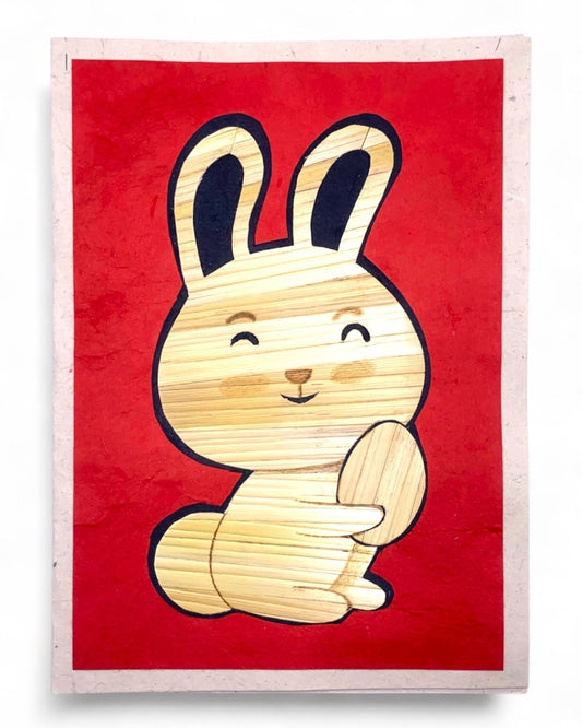 Easter Bunny handcarved Greeting Card