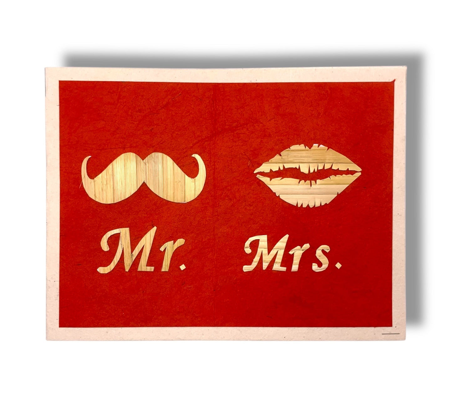 Mr. & Mrs. Handcarved Greeting Card