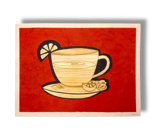 Tea Handcarved Greeting Card