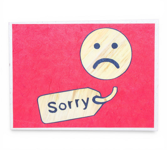 Sorry Hand Carved Card
