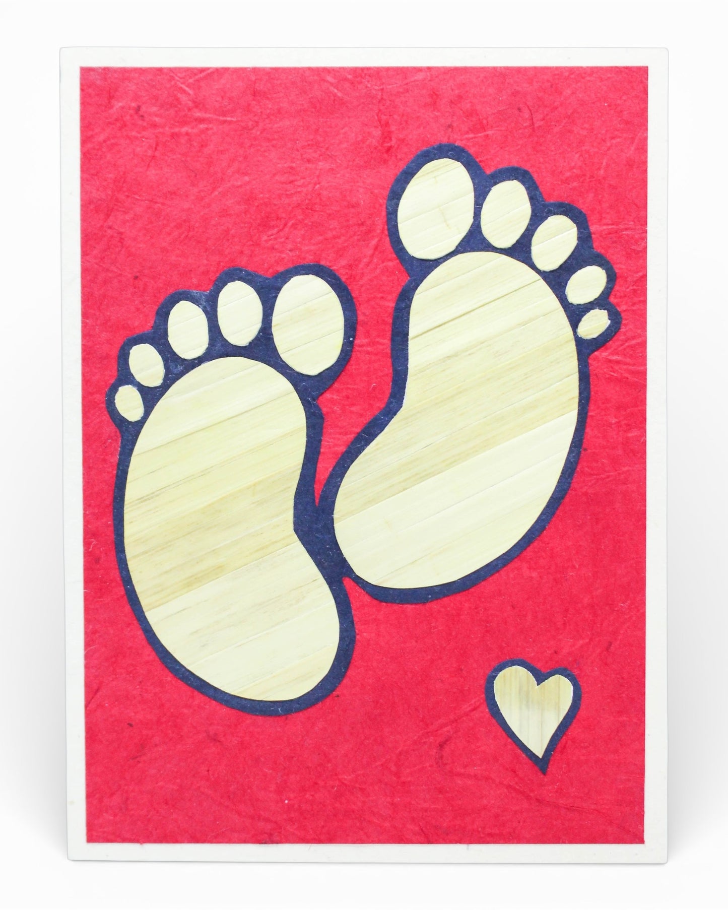 Baby Footprint Hand Carved Card