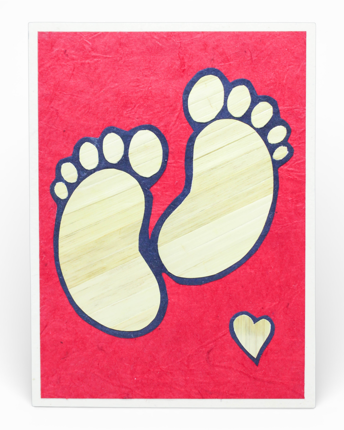 Baby Footprint Hand Carved Card