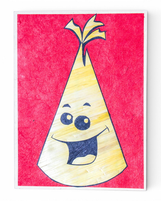 Birthday Cap Hand Carved Card