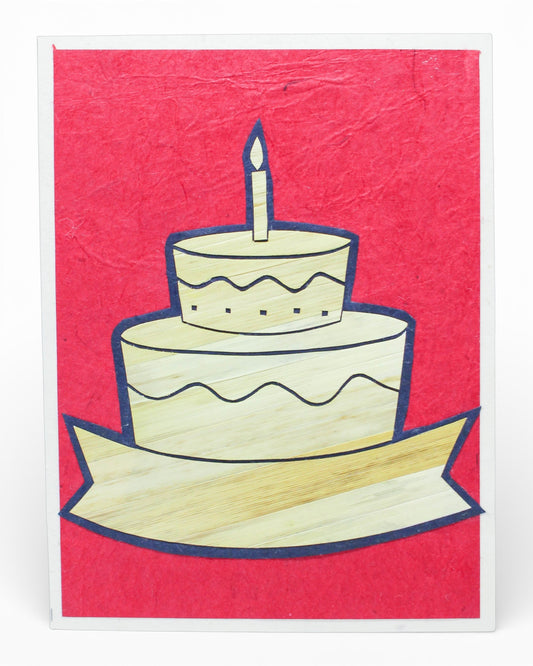 Birthday Cake Hand Carved Card