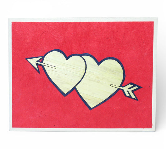 Heart and Arrow Hand Carved Card