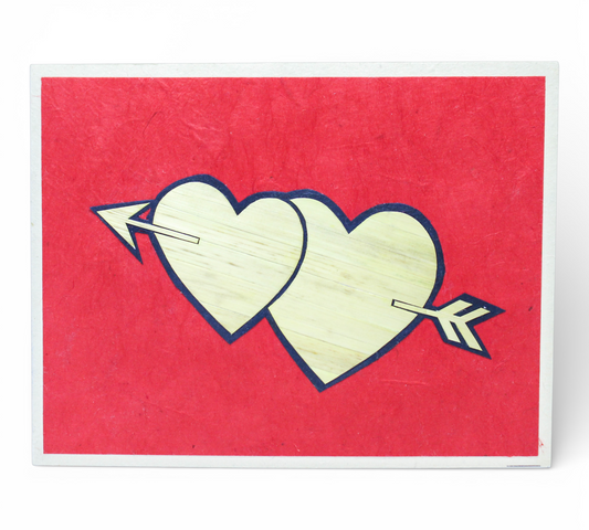 Heart and Arrow Hand Carved Card