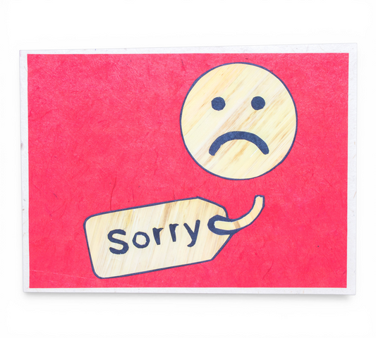 Sorry Hand Carved Card