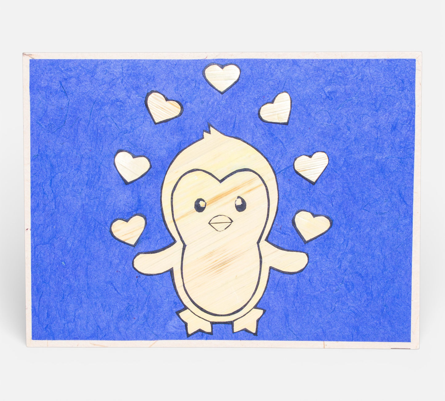 Penguin Hand Carved Card