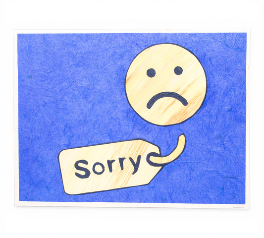 Sorry Hand Carved Card
