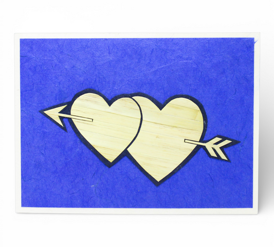 Heart and Arrow Hand Carved Card