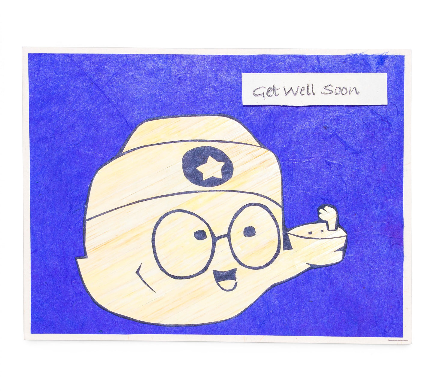Get Well Soon Hand Carved Card