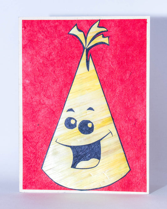 Birthday Cap Hand Carved Card