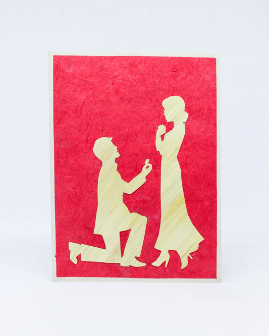 Couple Proposal Hand Carved Card