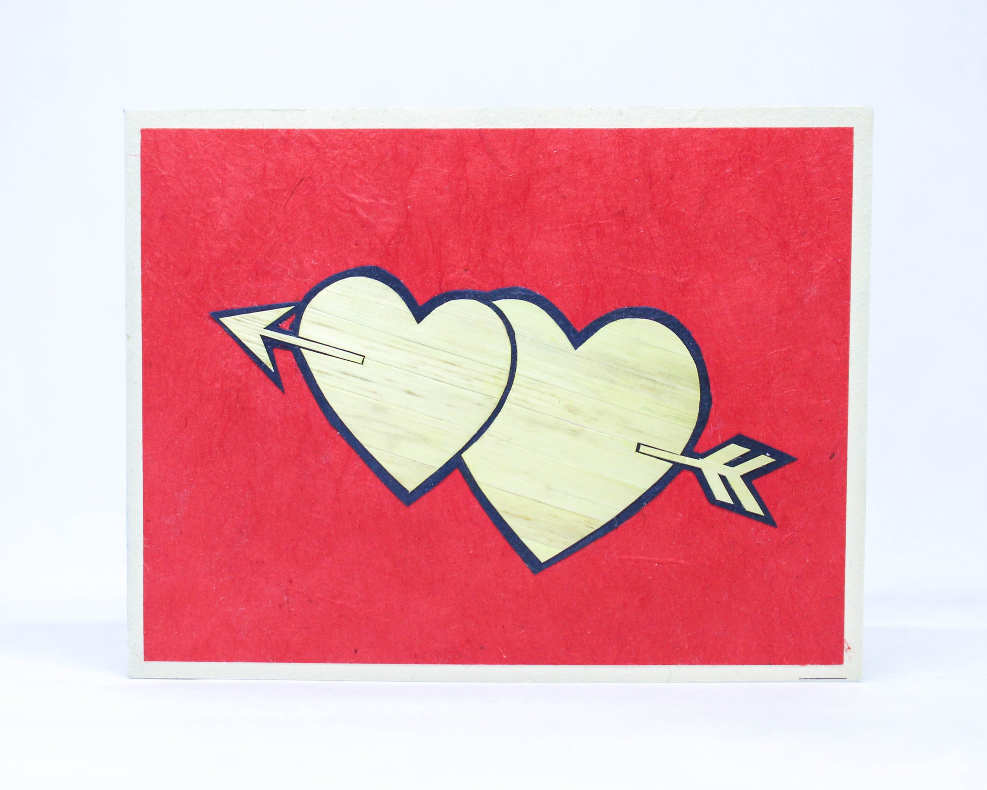 Heart and Arrow Hand Carved Card