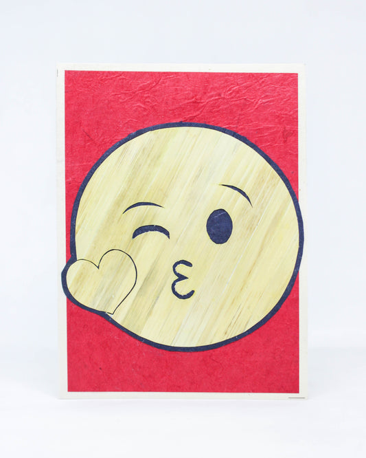 Emoji Hand Carved Card