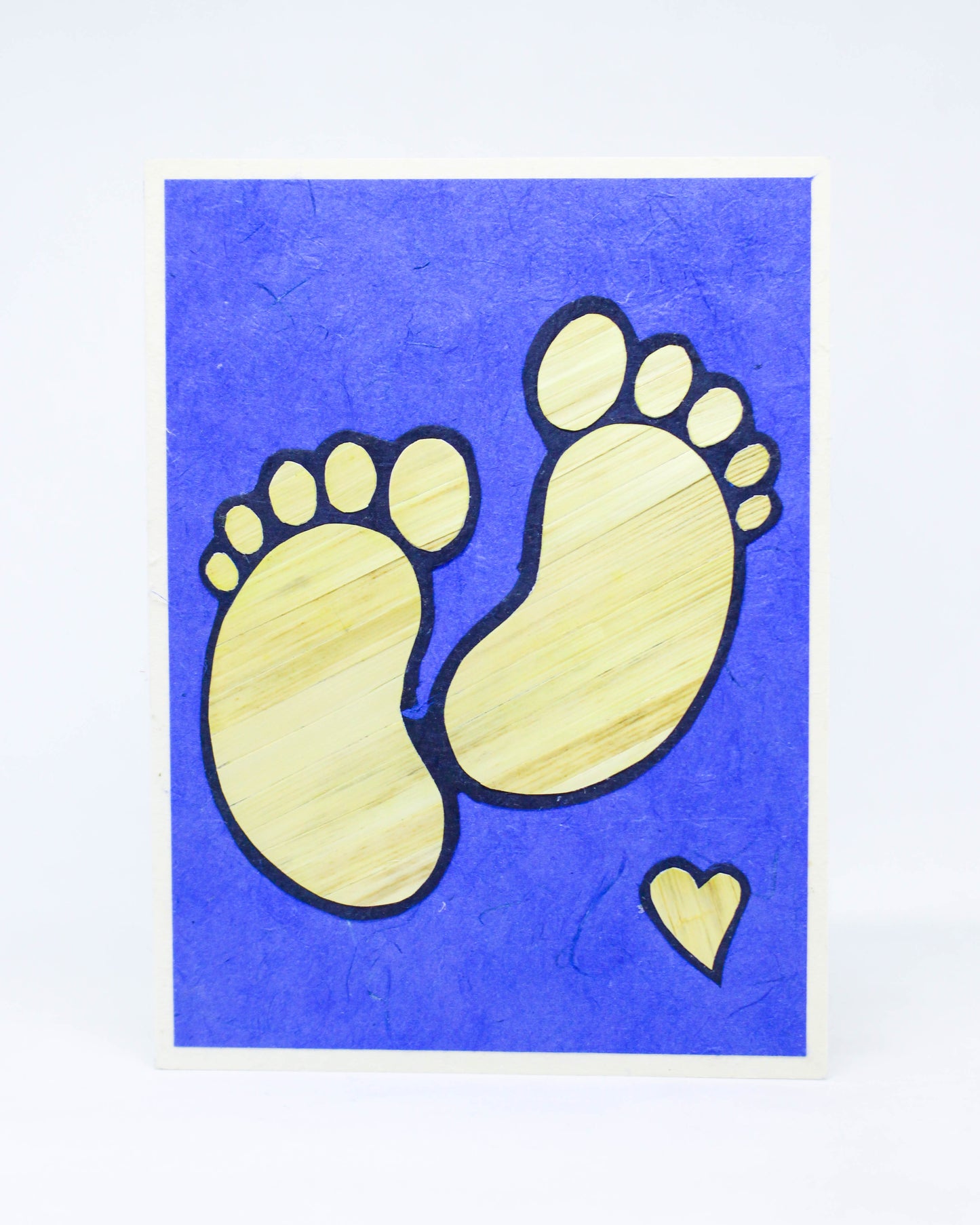 Baby Footprint Hand Carved Card