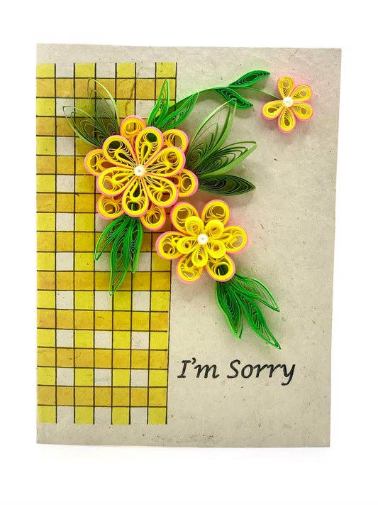 Sorry - Quilled Flower Greeting Card