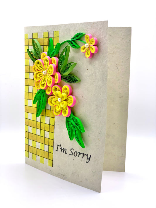 Sorry - Quilled Flower Greeting Card