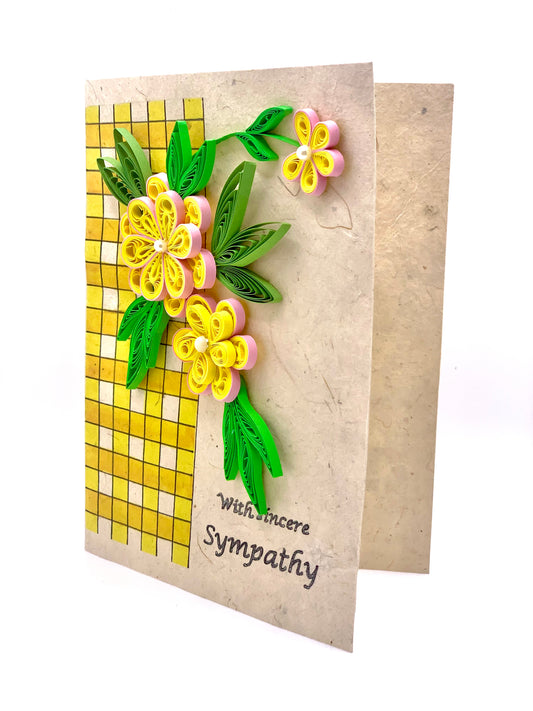 Sympathy - Quilled Flower Greeting Card