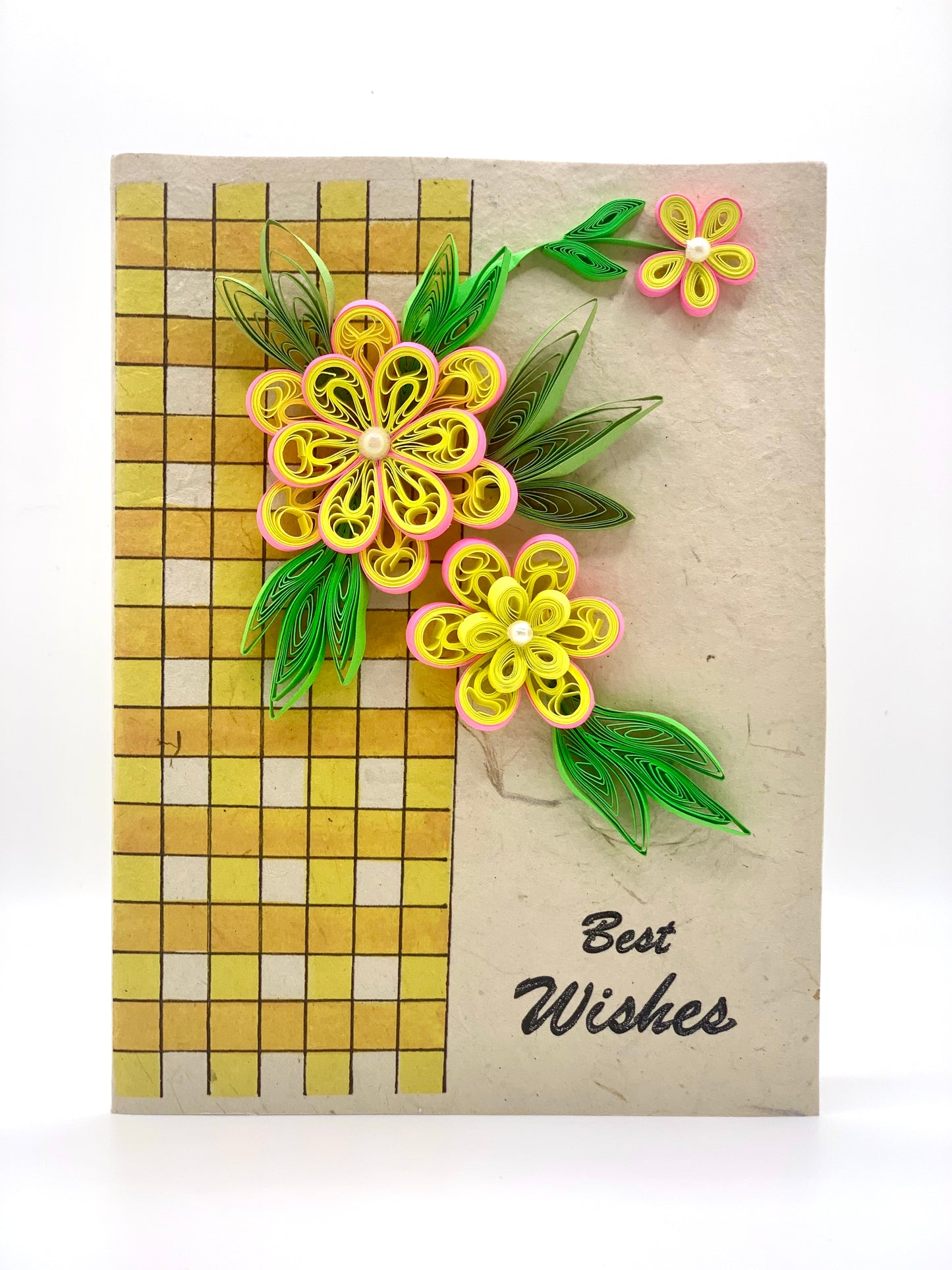 Best Wishes - Quilled Flower Greeting Card